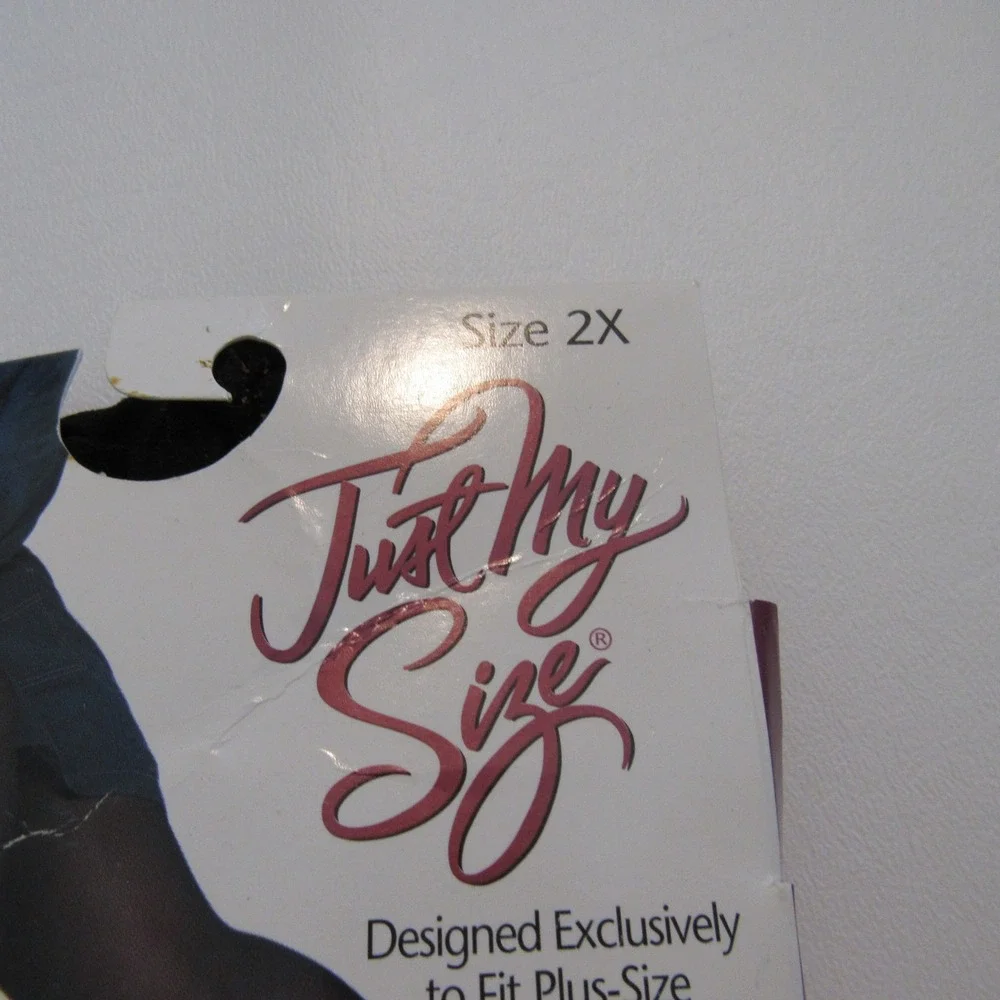 Just My Size‎ Silky Opaque Tights Black Plus Size 2X Vintage J502X New